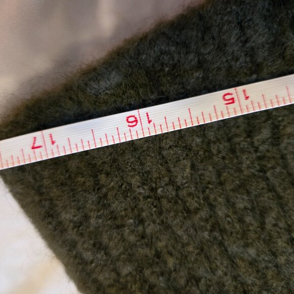 Olive Green Mohair and Wool Blend Ruffled Cardigan - Size S - Picture 9 of 13